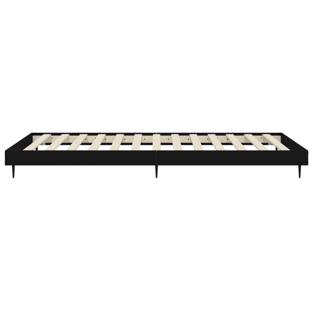 Bed Frame without Mattress Black 100x200 cm Engineered Wood