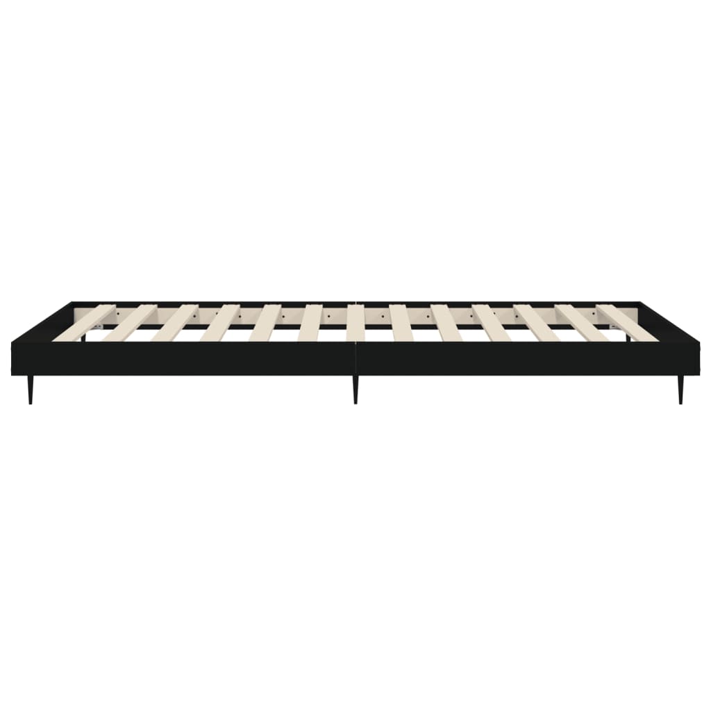 Bed Frame without Mattress Black 90x200 cm Engineered Wood