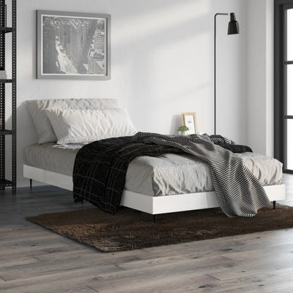 Bed Frame without Mattress High Gloss White 90x200 cm