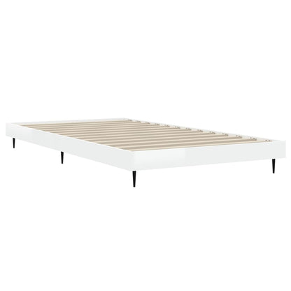 Bed Frame without Mattress High Gloss White 90x200 cm