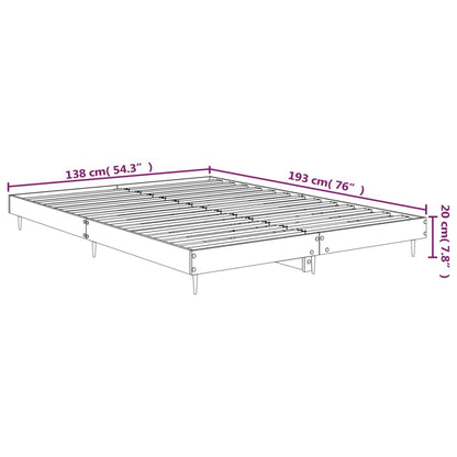 Bed Frame without Mattress High Gloss White 135x190 cm Double