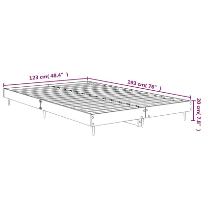 Bed Frame without Mattress Smoked Oak 120x190 cm Small Double Engineered Wood
