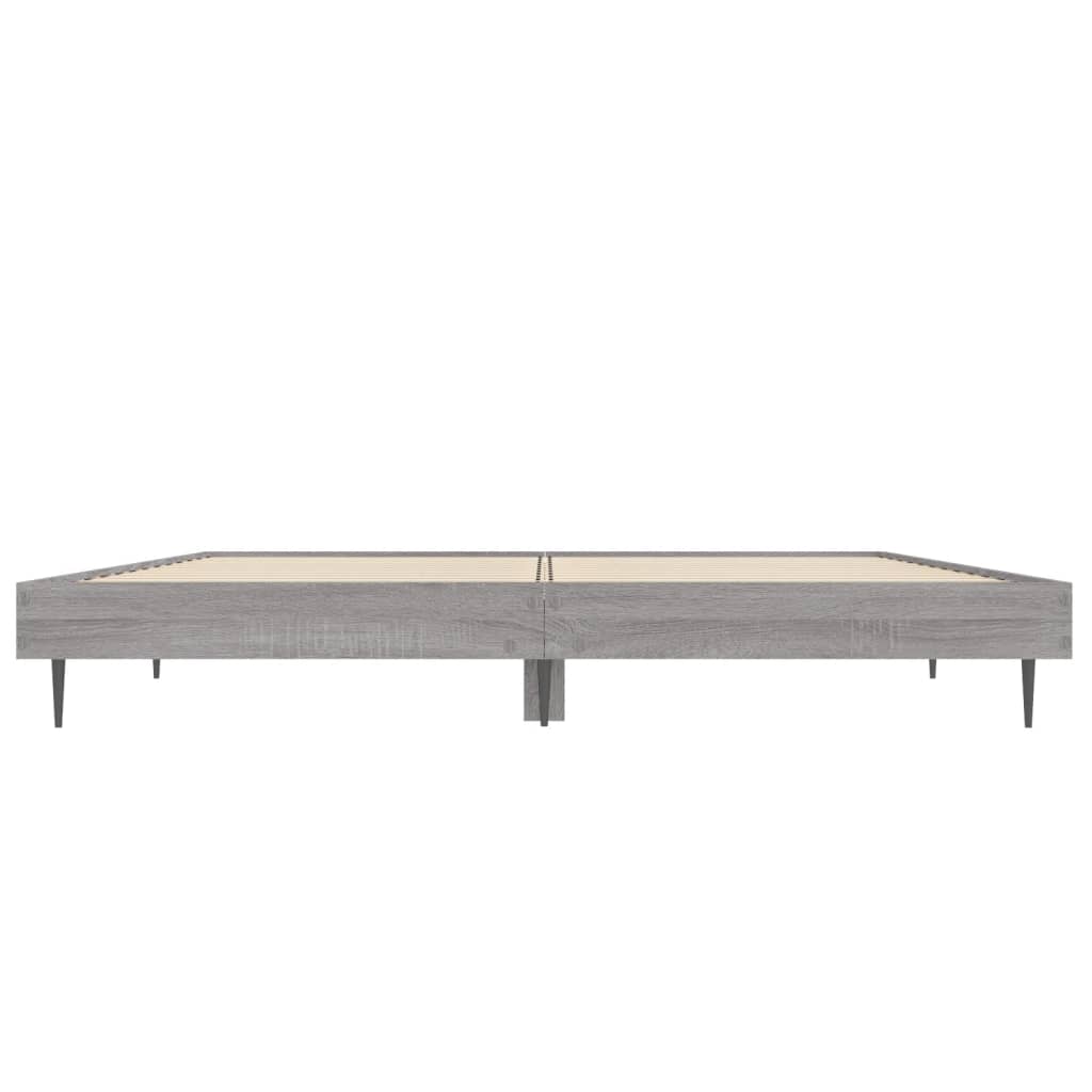Bed Frame without Mattress Grey Sonoma 120x190 cm Small Double Engineered Wood