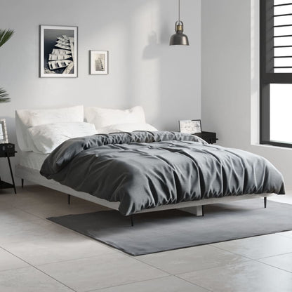 Bed Frame without Mattress Grey Sonoma 120x190 cm Small Double Engineered Wood
