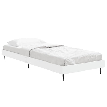 Bed Frame without Mattress White 75x190 cm Small Single Engineered Wood