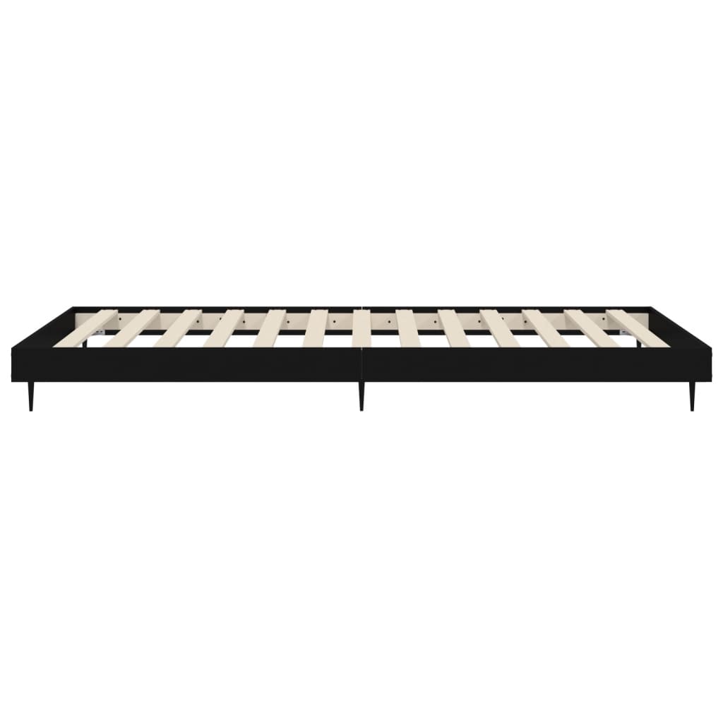 Bed Frame without Mattress Black 75x190 cm Small Single Engineered Wood