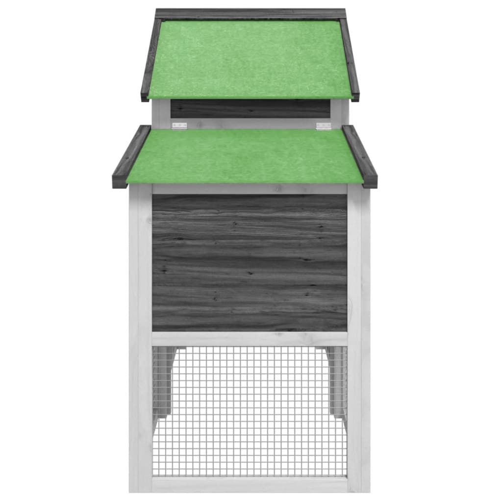 Chicken Coop Grey 186,5x58,5x113 cm Solid Wood Pine