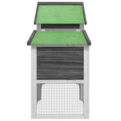 Chicken Coop Grey 186,5x58,5x113 cm Solid Wood Pine