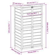 Garden Tool Shed Brown 83x57x140 cm Solid Wood Pine