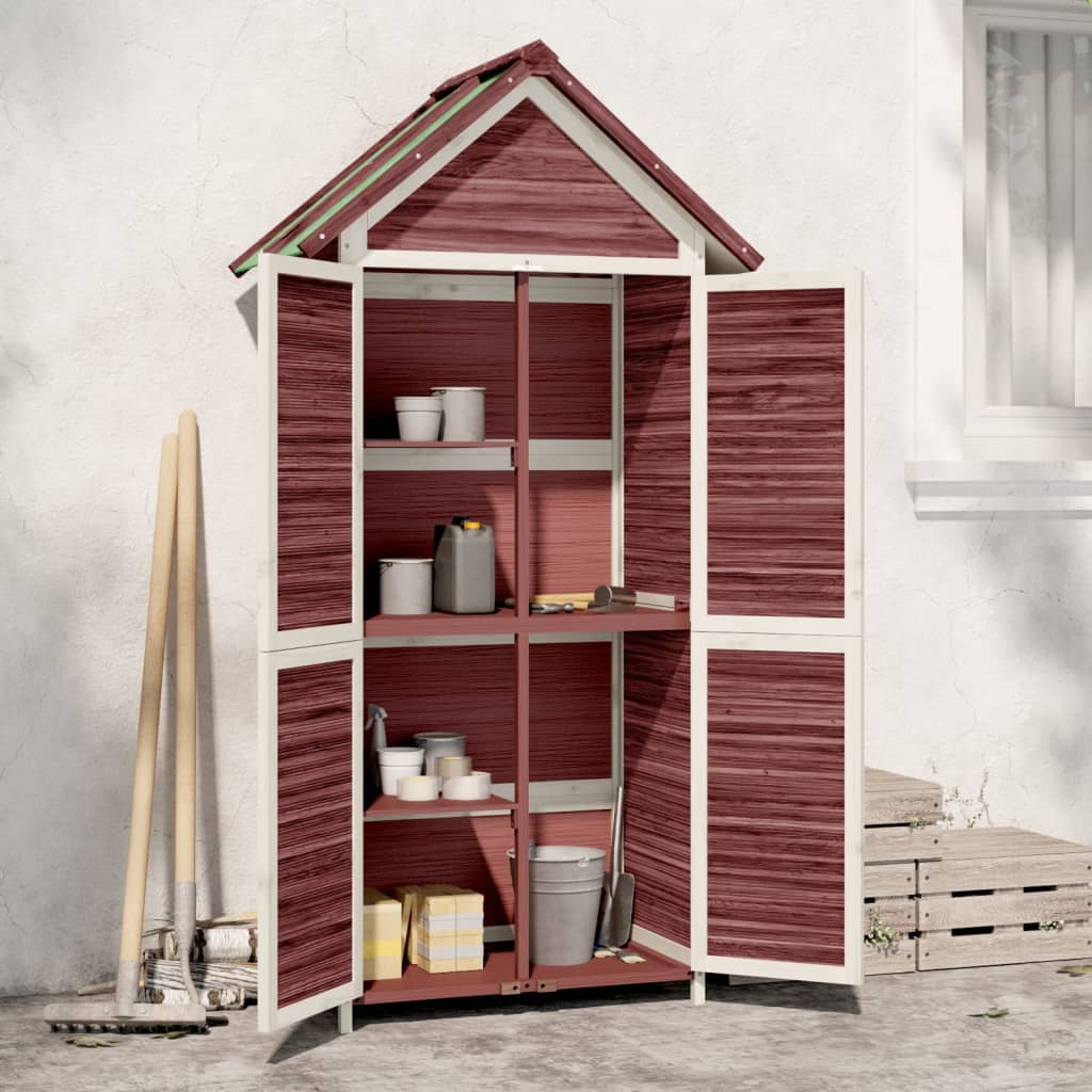 Garden Tool Shed Mocha 89x52.5x175 cm Solid Wood Pine