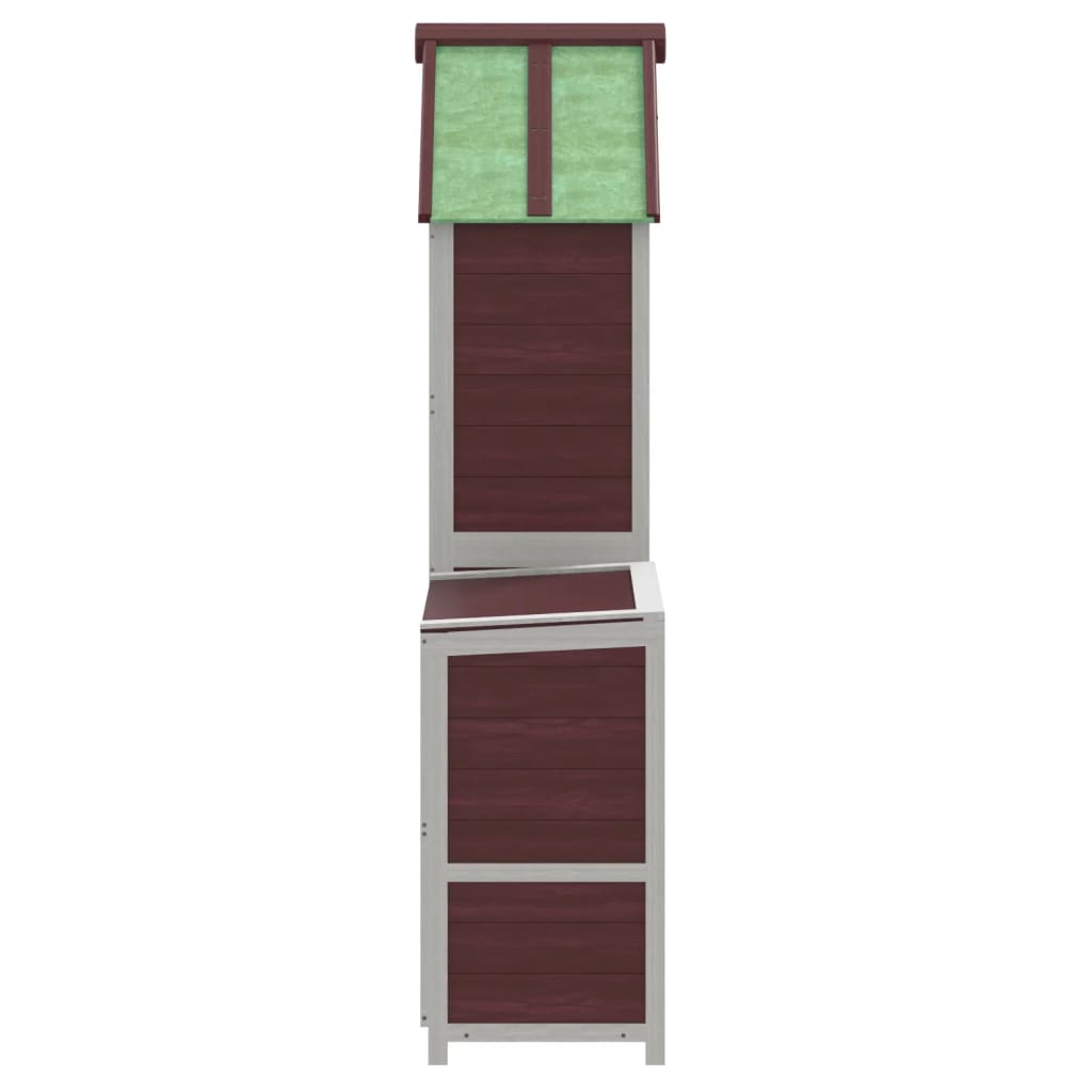 2 Piece Garden Tool Shed Set Mocha Solid Wood Pine