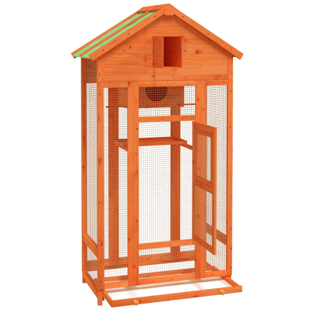 Bird House Brown Solid pine wood, plywood Large Bird House