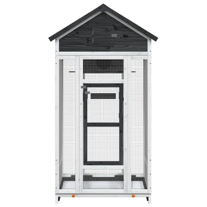 Bird House Grey 91,5x53x170 cm Solid Wood Pine