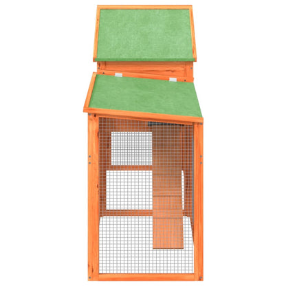 vidaXL Rabbit Hutch Brown, Green Solid Pine Wood, Plywood