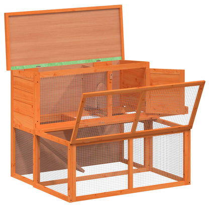 Rabbit Hutch Brown, Green Solid Pine Wood, Plywood