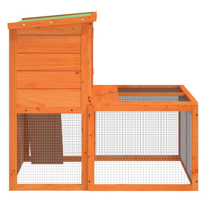 Rabbit Hutch Brown, Green Solid Pine Wood, Plywood