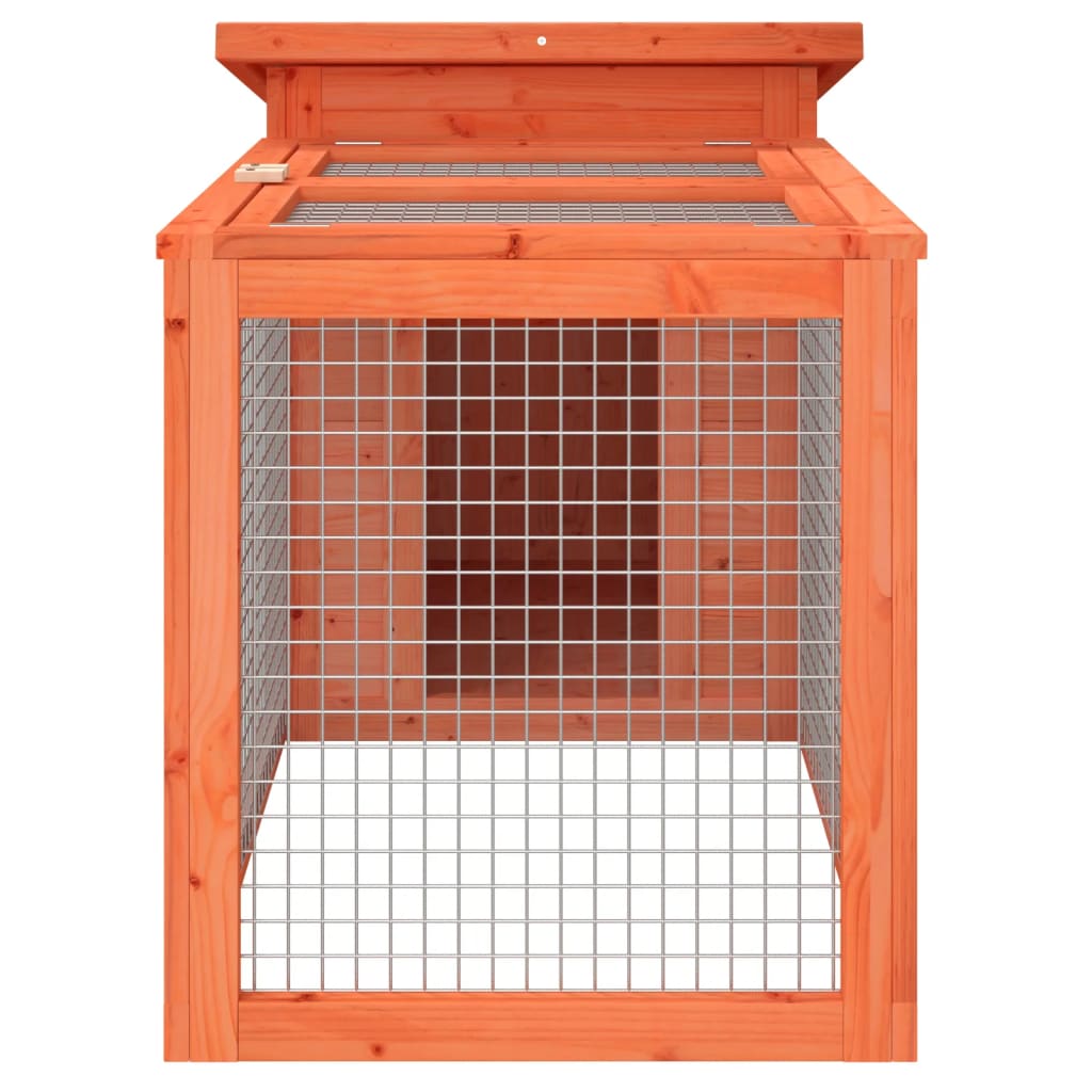 Rabbit Hutch Brown, Green Solid Pine Wood, Plywood Rabbit Hutch