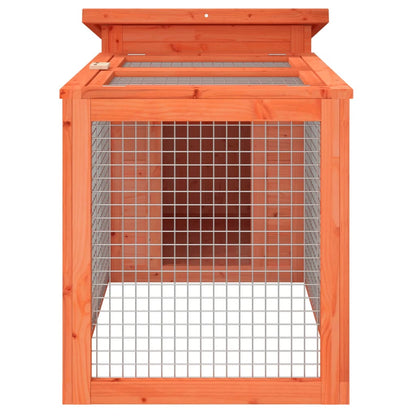 Rabbit Hutch Brown, Green Solid Pine Wood, Plywood Rabbit Hutch
