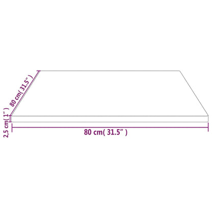 Table Top 80x80x2.5 cm Solid Wood Pine Square