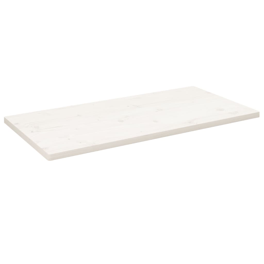 Table Top White 100x50x2.5 cm Solid Wood Pine Rectangular