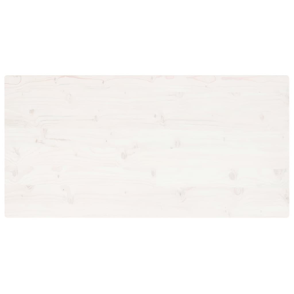 Table Top White 100x50x2.5 cm Solid Wood Pine Rectangular