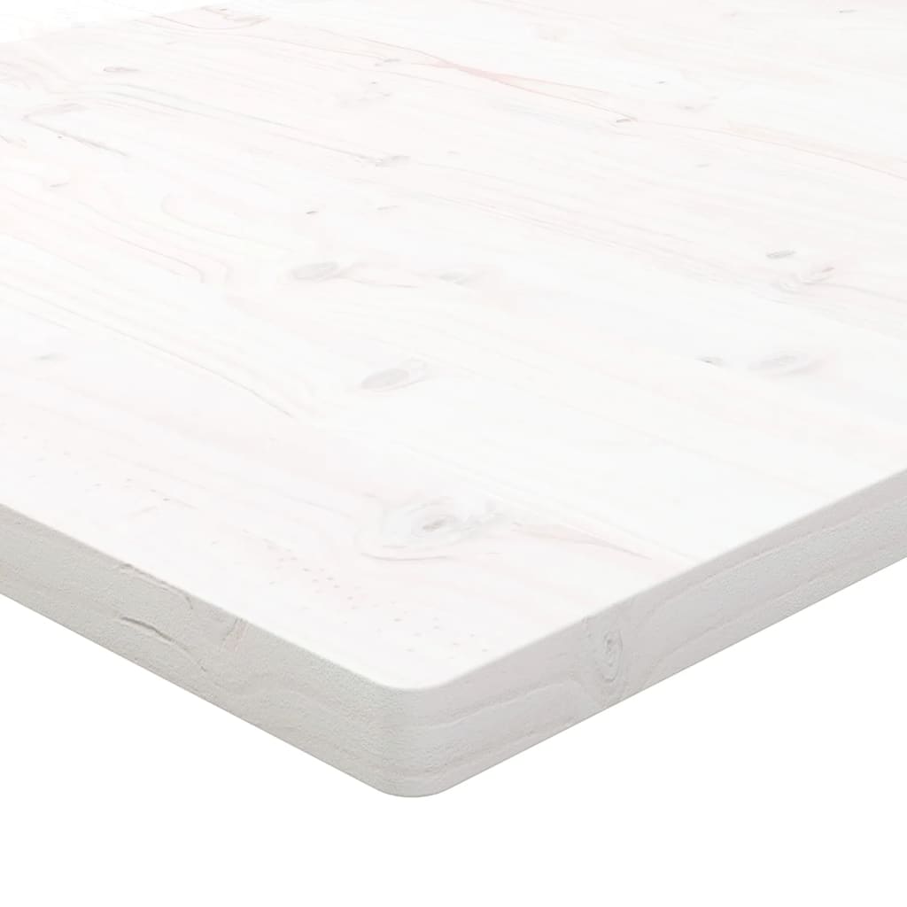 Table Top White 100x50x2.5 cm Solid Wood Pine Rectangular