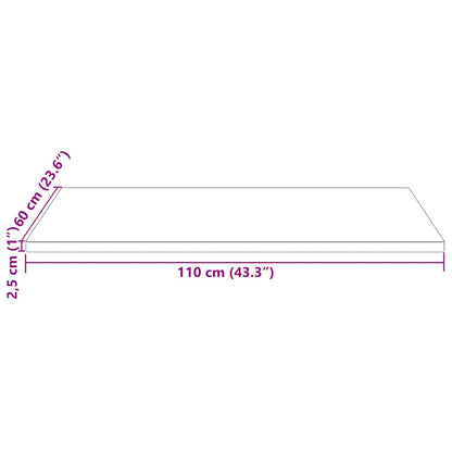 Table Top White 110x60x2.5 cm Solid Wood Pine Rectangular