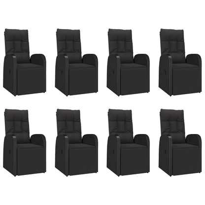 Garden Dining Set | Black | PE rattan | 9-Piece Set | Garden Dining Set