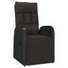 2 Piece Garden Lounge Set Black Poly Rattan&Steel