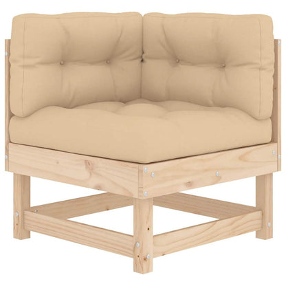 Corner Sofa with Cushions Solid Wood Pine