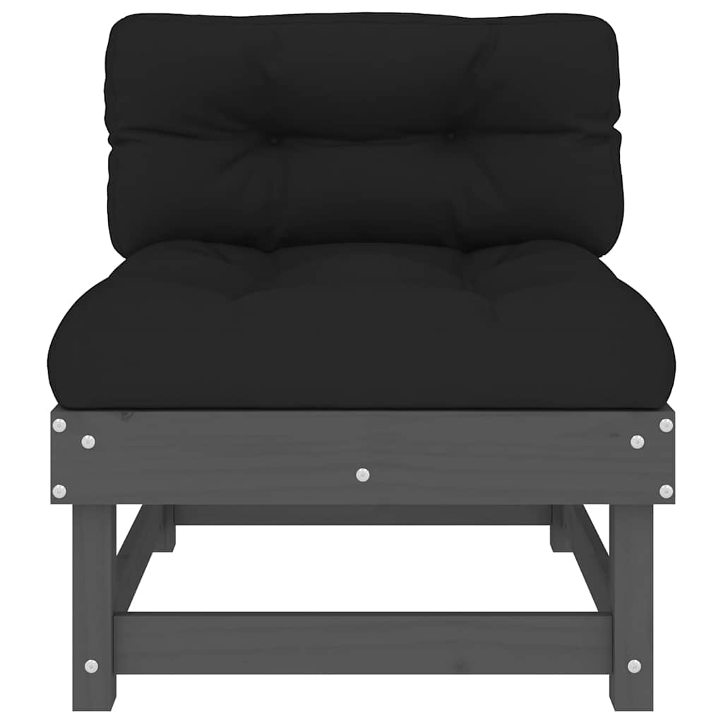 Middle Sofa | Grey Middle Sofa with Black Cushion