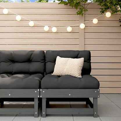 Middle Sofa | Grey Middle Sofa with Black Cushion