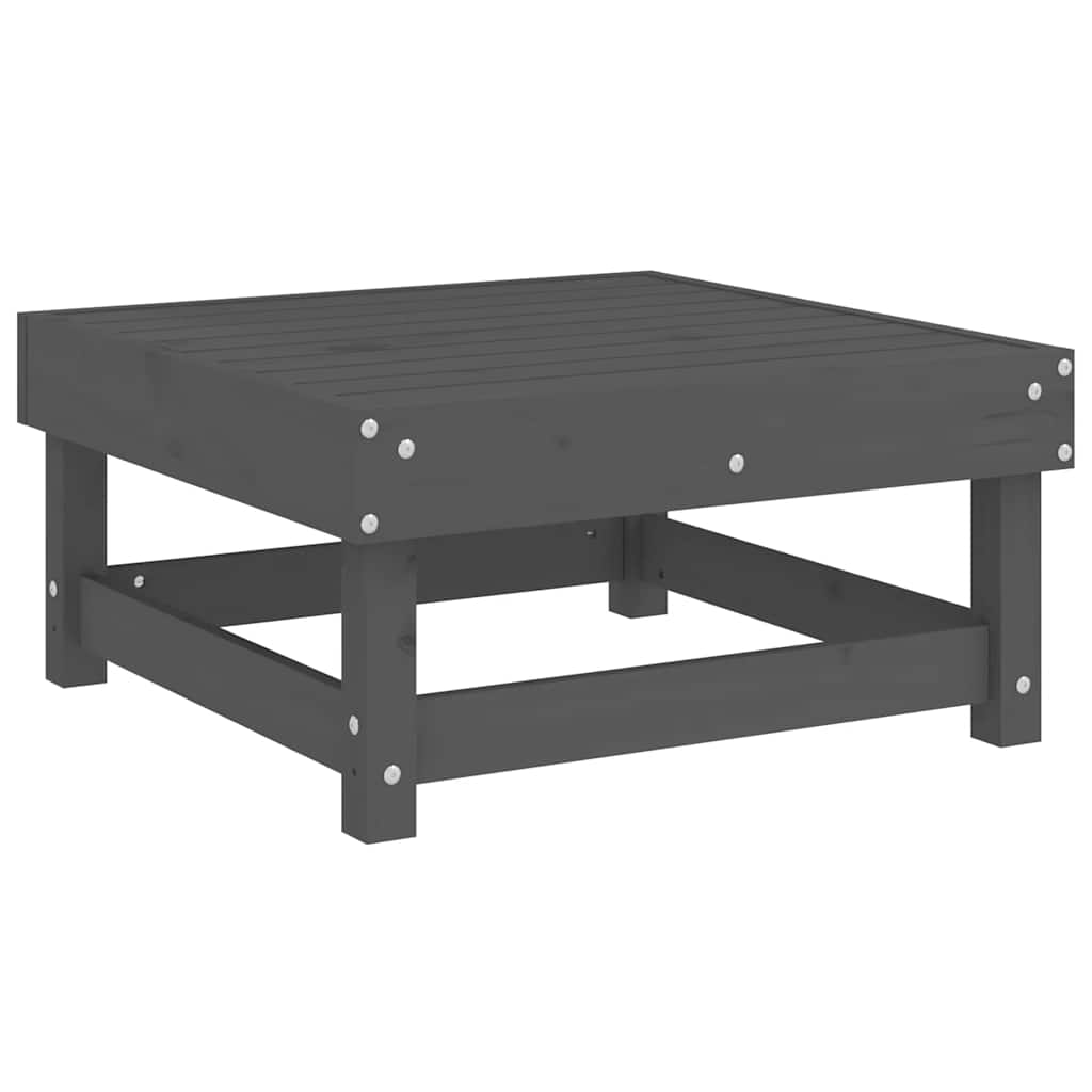 Garden Footstool | Grey | Solid pine wood | 60 cm x 60 cm | Modular