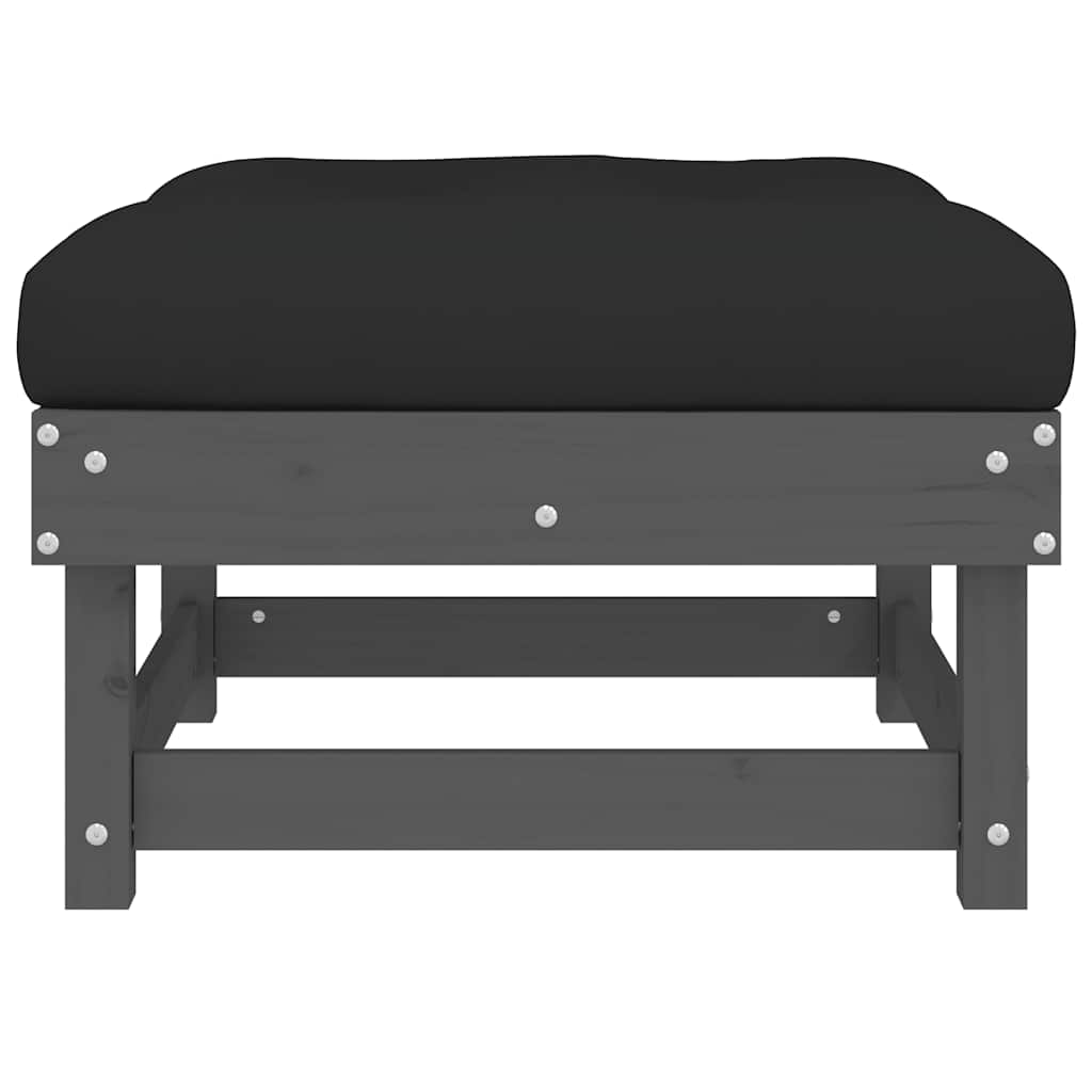 Garden Footstool | Grey | Solid pine wood | 60 cm x 60 cm | Modular