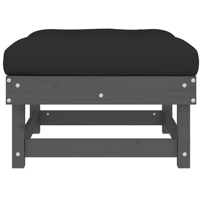 Garden Footstool | Grey | Solid pine wood | 60 cm x 60 cm | Modular