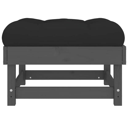 Garden Footstool | Grey | Solid pine wood | 60 cm x 60 cm | Modular