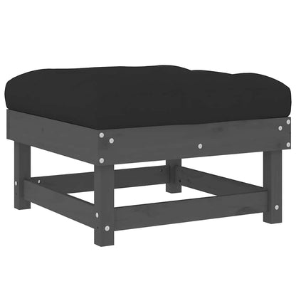 Garden Footstool | Grey | Solid pine wood | 60 cm x 60 cm | Modular