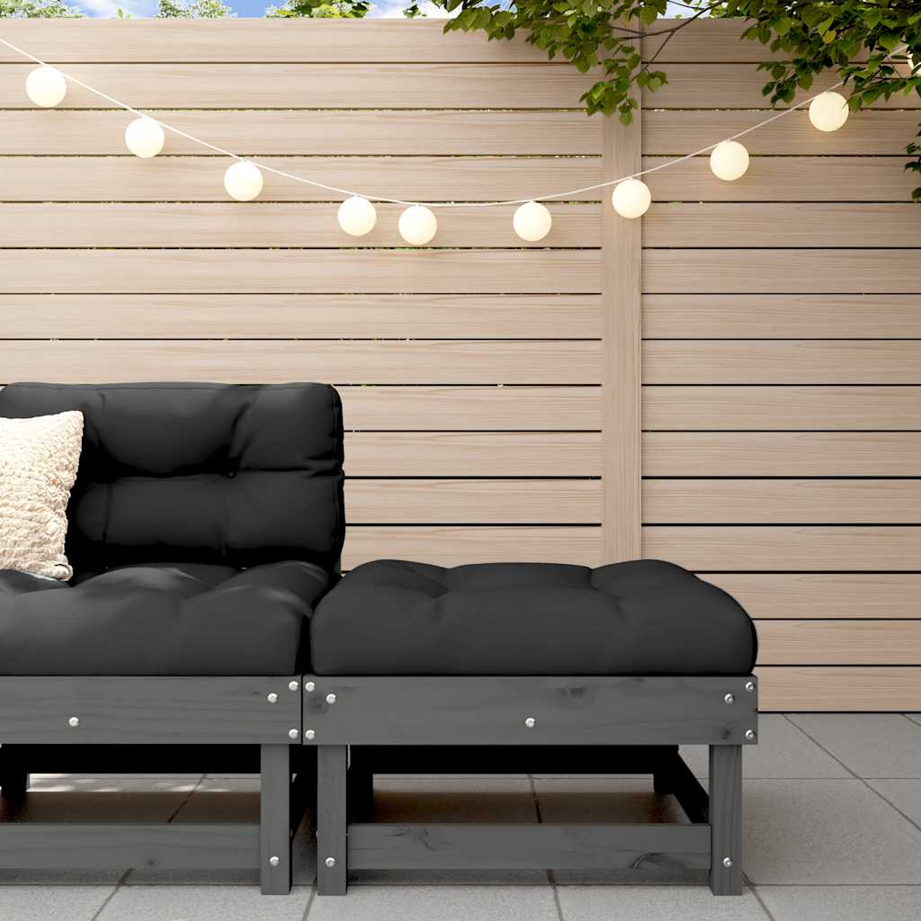 Garden Footstool | Grey | Solid pine wood | 60 cm x 60 cm | Modular