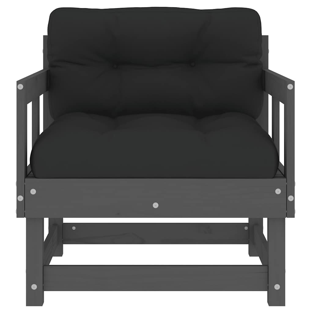 Garden Chair | Grey | Solid Pine Wood, Plywood, Oxford Fabric | Modular