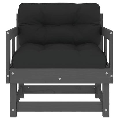 Garden Chair | Grey | Solid Pine Wood, Plywood, Oxford Fabric | Modular