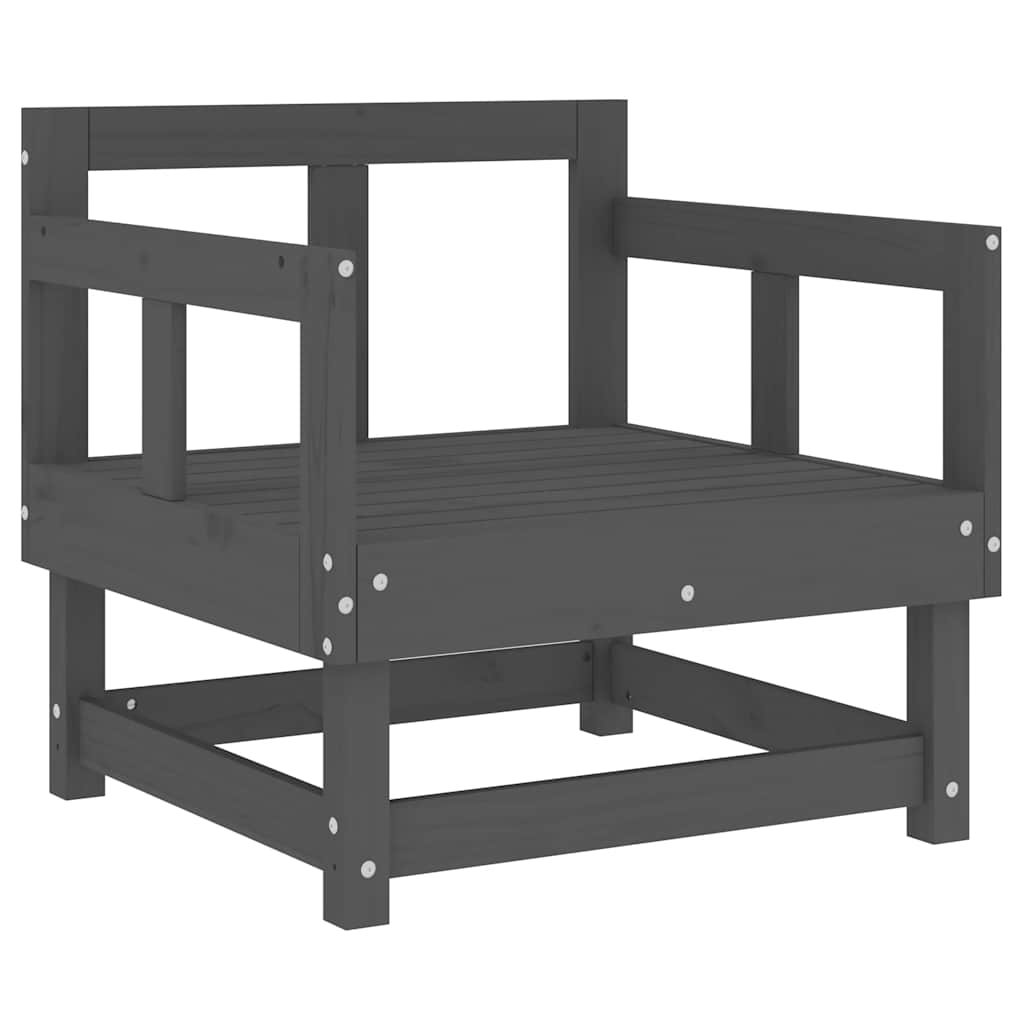 Garden Chair | Grey | Solid Pine Wood, Plywood, Oxford Fabric | Modular