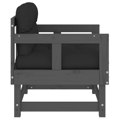 Garden Chair | Grey | Solid Pine Wood, Plywood, Oxford Fabric | Modular