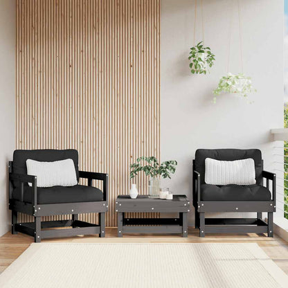Garden Chair | Grey | Solid Pine Wood, Plywood, Oxford Fabric | Modular