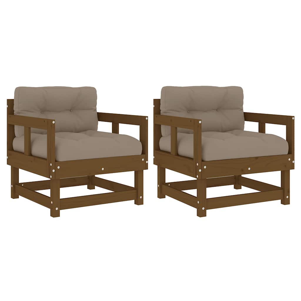 Garden Chair | Honey Brown | Solid Pine Wood, Oxford Fabric | Standard