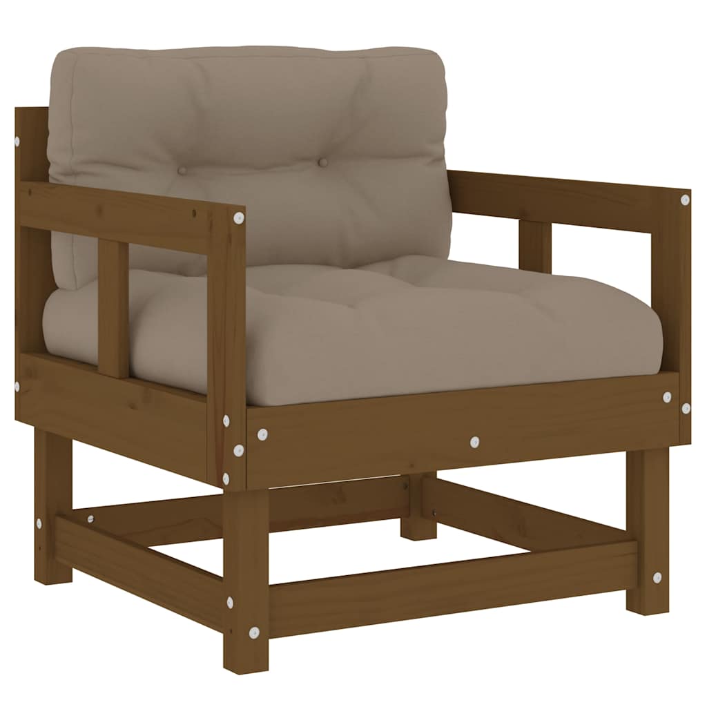 Garden Chair | Honey Brown | Solid Pine Wood, Oxford Fabric | Standard