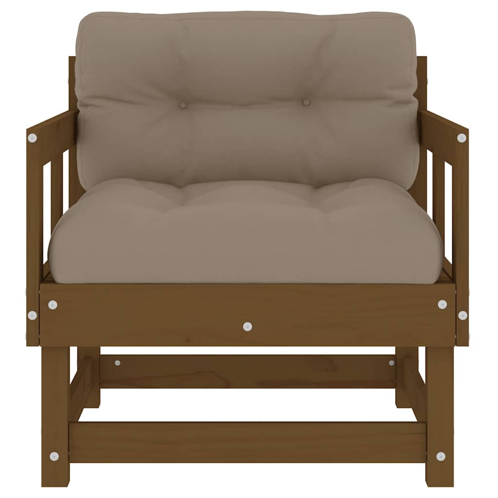 Garden Chair | Honey Brown | Solid Pine Wood, Oxford Fabric | Standard