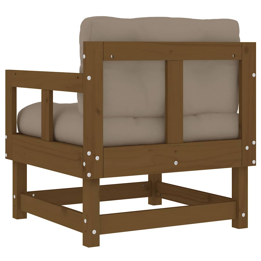 Garden Chair | Honey Brown | Solid Pine Wood, Oxford Fabric | Standard