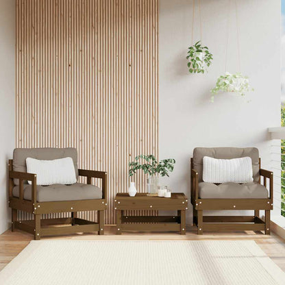 Garden Chair | Honey Brown | Solid Pine Wood, Oxford Fabric | Standard