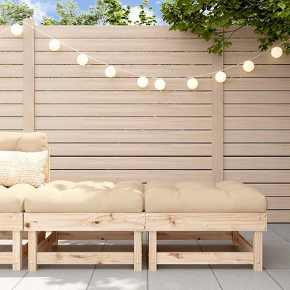 Patio Footstools with Cushions 2pcs Solid Wood Pine