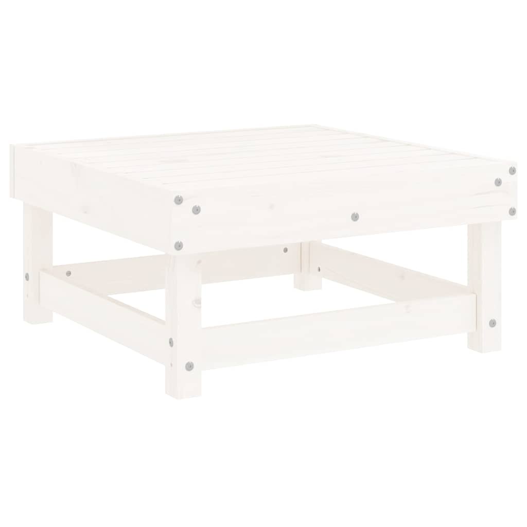 Patio Footstools with Cushions 2pcs White Solid Wood Pine